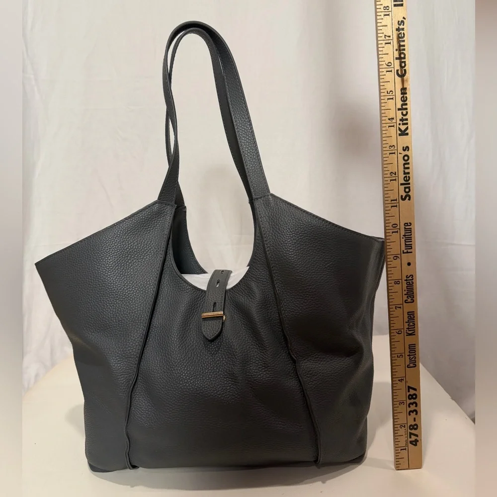 Tote Le Monde “Milan Tote” Genuine Leather Shoulder strap Bag - Grey - One Size
